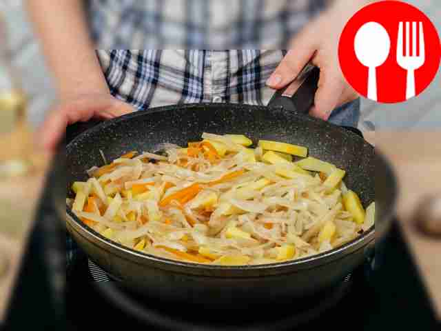 Chop the vegetables into thin strips or grate...