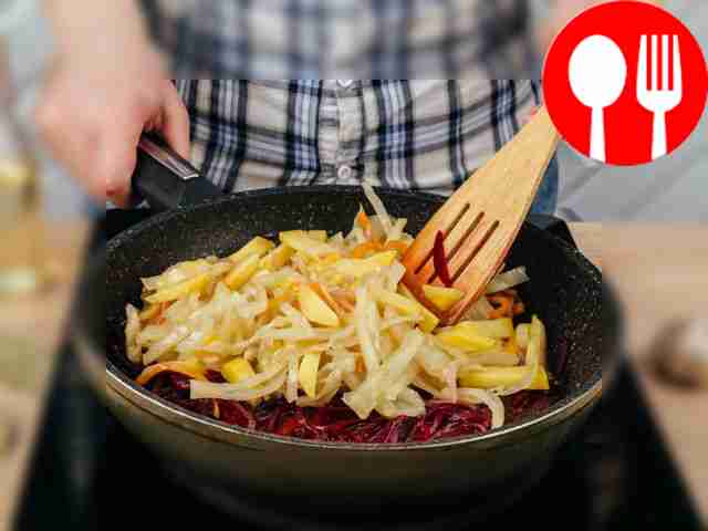 Transfer the fried vegetables to another...