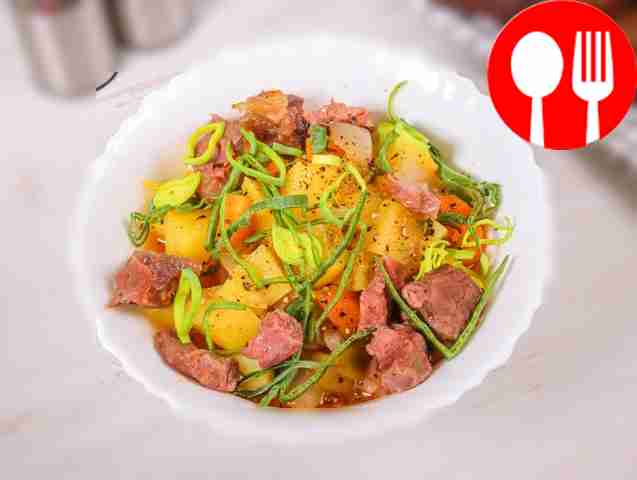 Запеченные овощи с говядиной