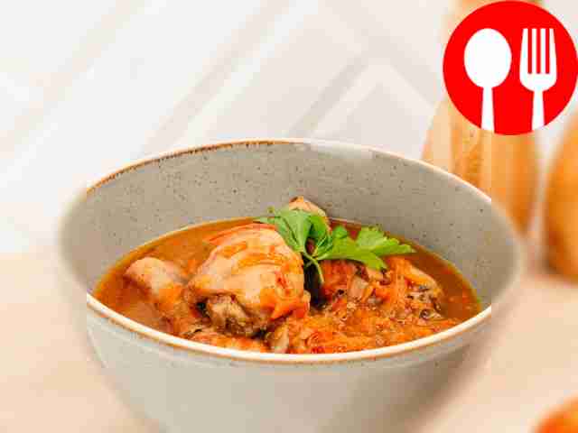 Chakhokhbili with champignons