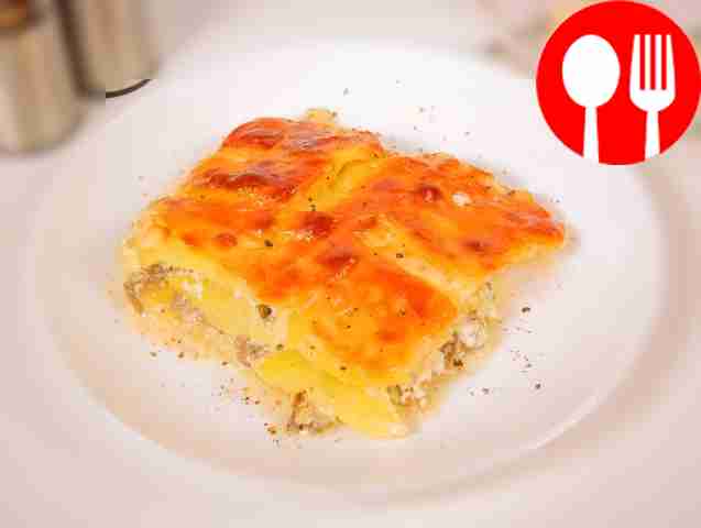 Картофельная запеканка с грибами и фаршем