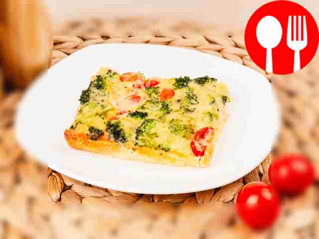 Omelette with broccoli, baked in the oven