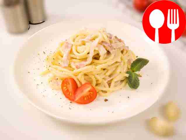 Спагетти с беконом