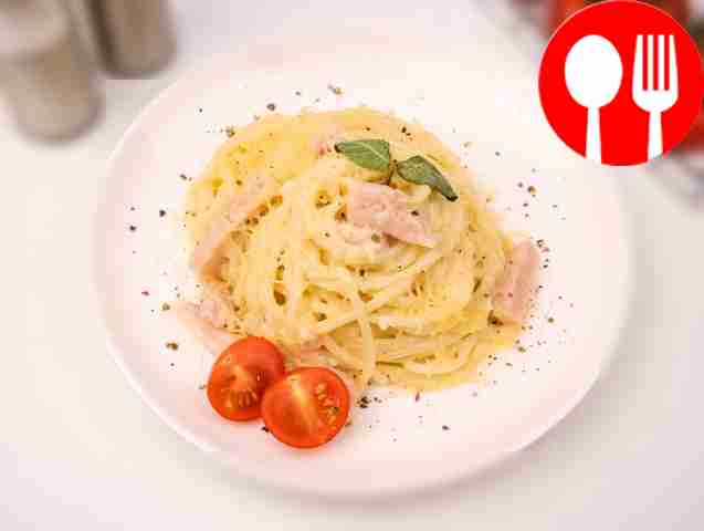 Спагетти с ветчиной