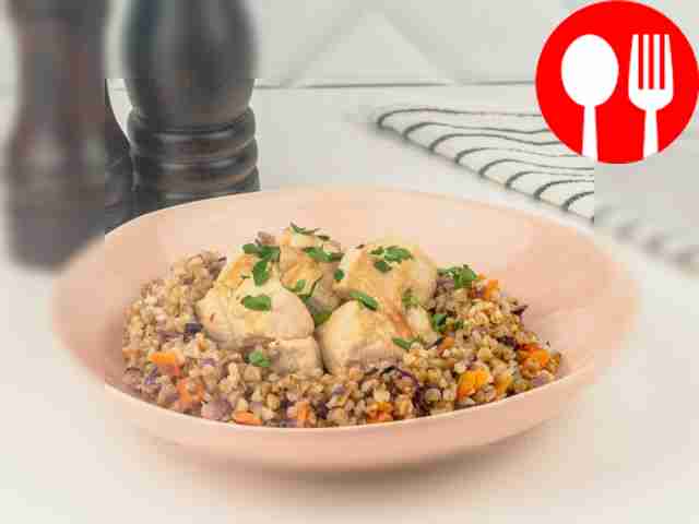 Гречка с индейкой и овощами