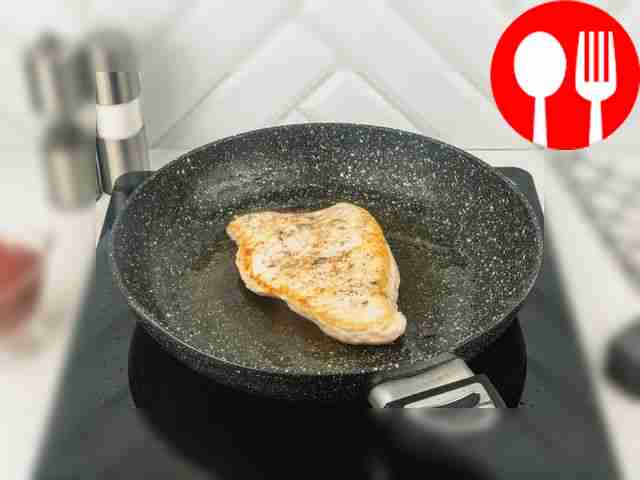 Turn the chop over to the other side. Fry also...