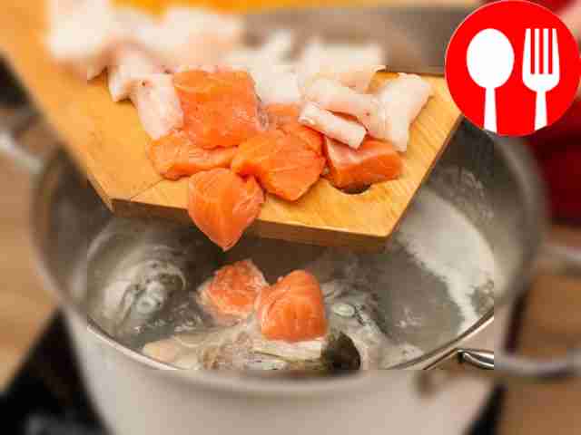 Immerse the fish heads in salted cold water,...
