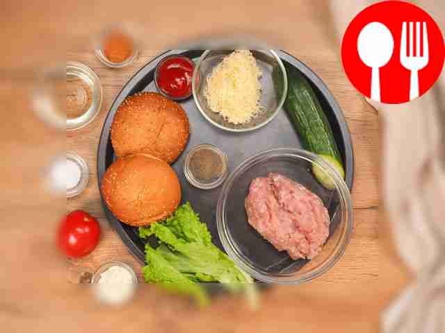 To make burgers with minced meat, grind the...