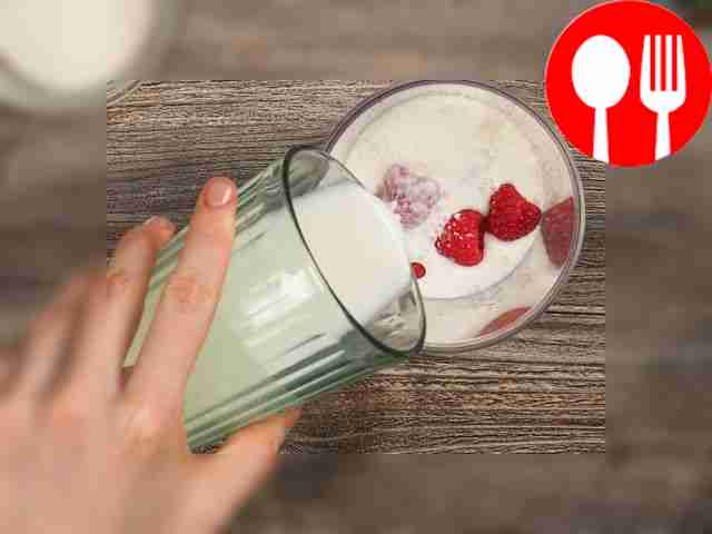 Prepare raspberry milk. Place the berries in a...