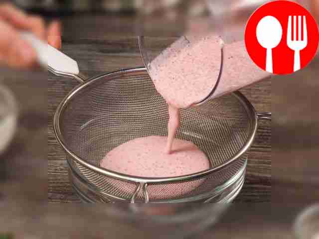 Combine products. Pour raspberry milk into a...