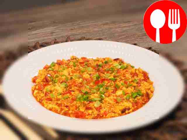 Tofu and tomato omelette