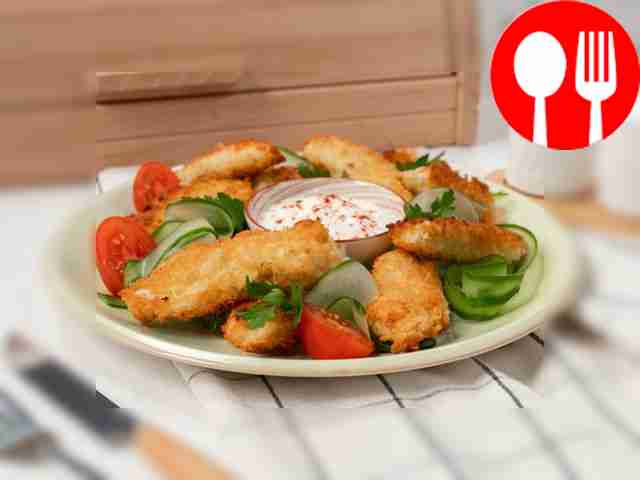 Chicken chops in breadcrumbs