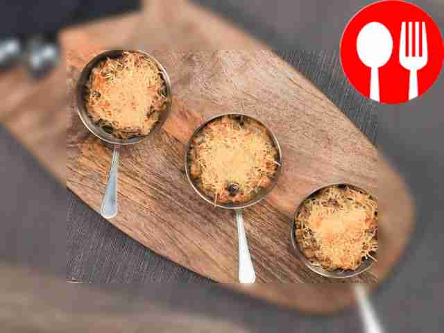 Mushroom cap with frozen porcini mushrooms