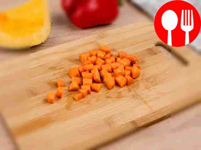 Also cut the carrots into small cubes no...