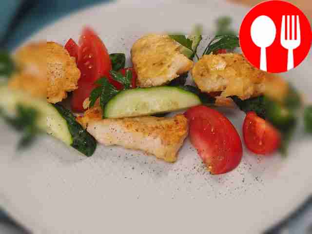 Pollock breaded with chips