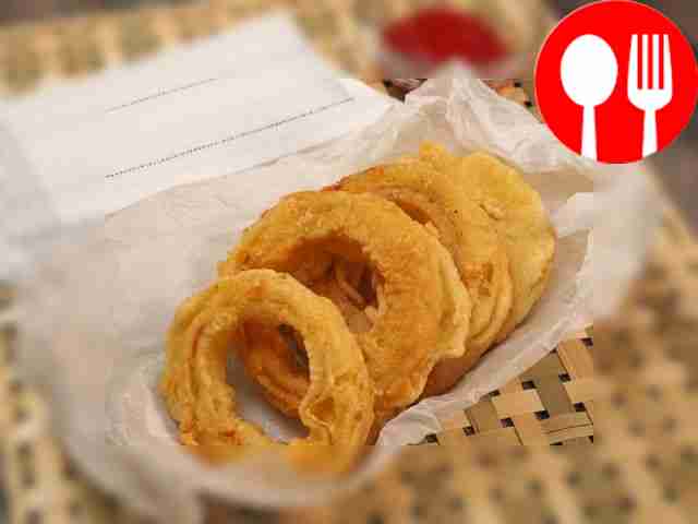 Луковые кольца с сыром