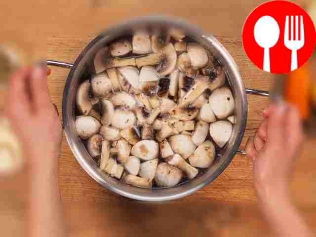 Take care of mushrooms. Coarsely chop the...