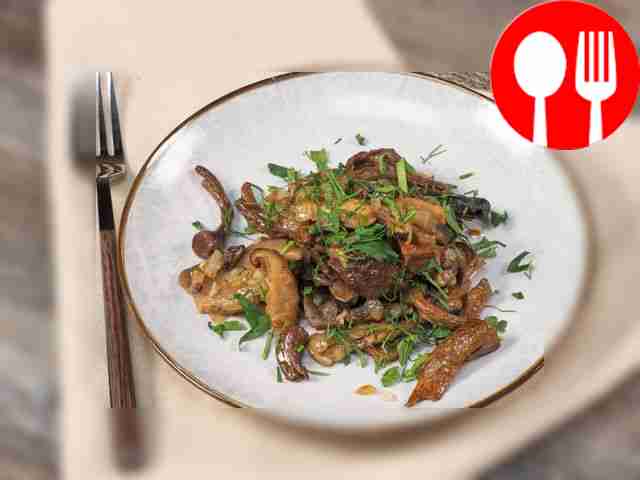 Fried dried mushrooms