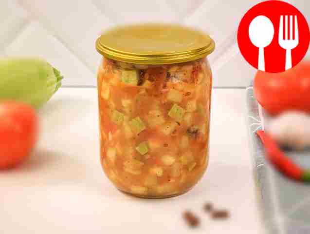 Кабачки с помидорами и чесноком на зиму