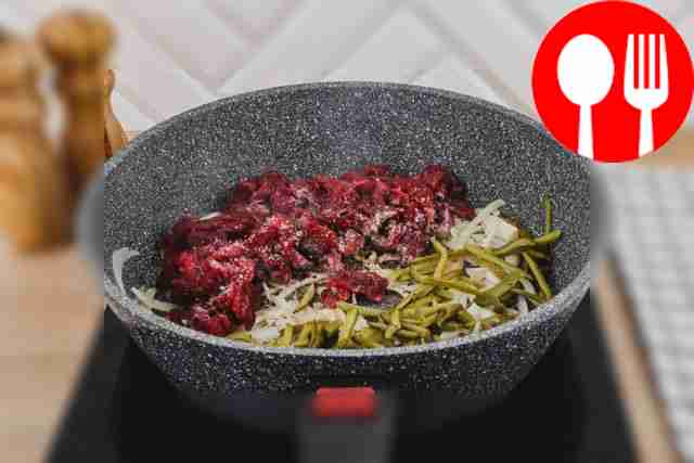 Salt and pepper the contents of the pan to...