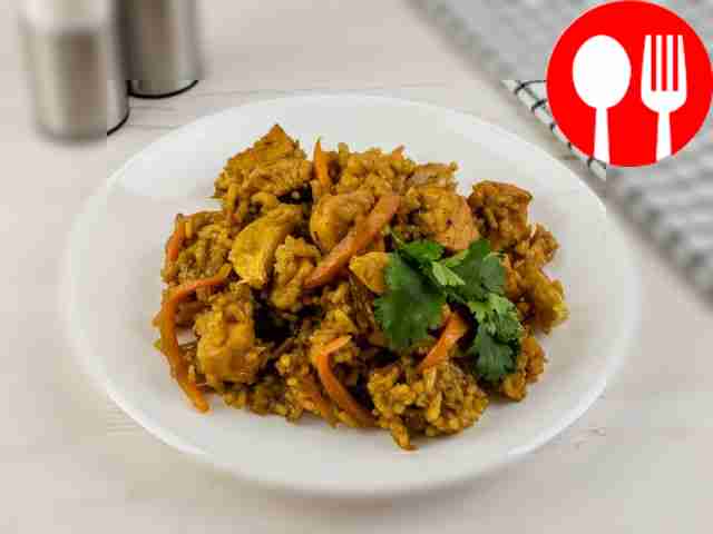 Pilaf with chicken breast