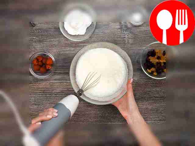 While the sponge cake is baking, prepare the...