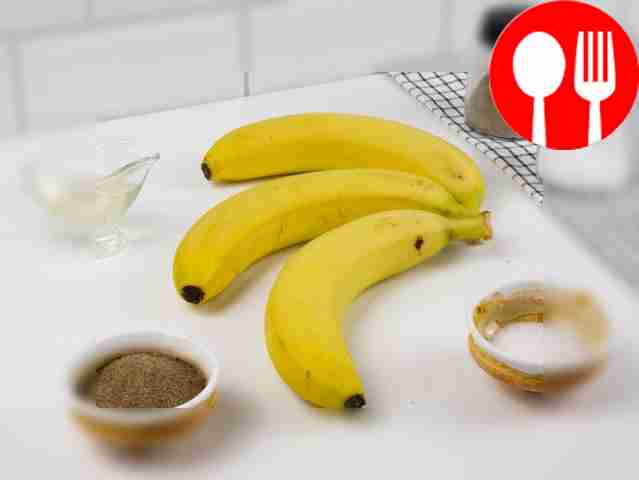 Wash and peel the bananas. Prepare ground...