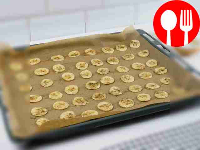 Place bananas on parchment.
