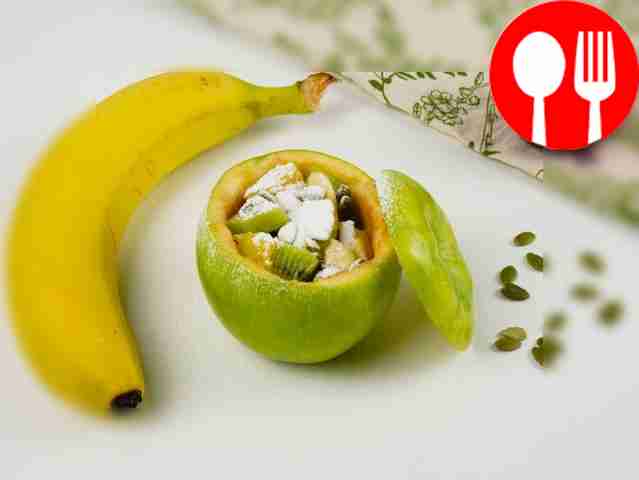 Fruit salad in apple