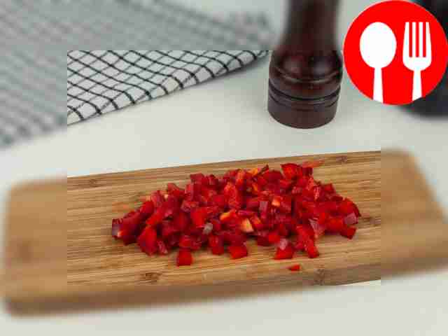 Wash the bell pepper, remove the core and...