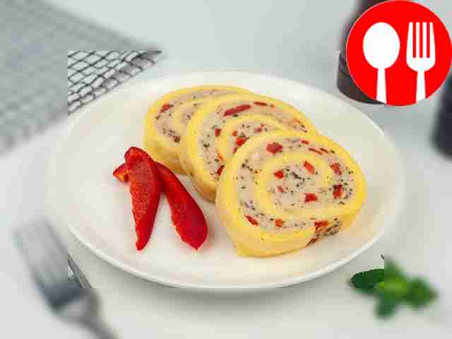 Serve the minced chicken roll in portions,...