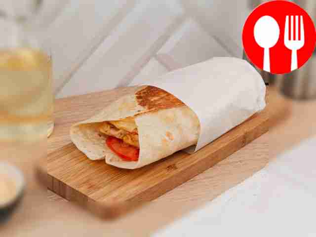 Tortilla with chicken and hashbrown