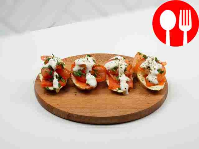 Sandwiches with salmon and mozzarella