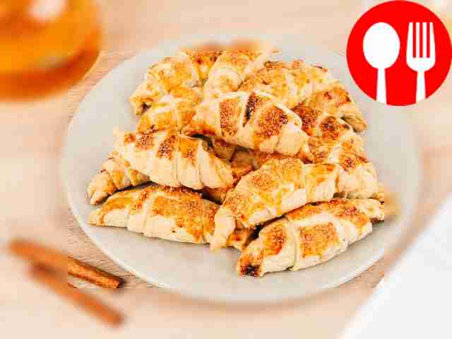 Croissants with raisins and cinnamon
