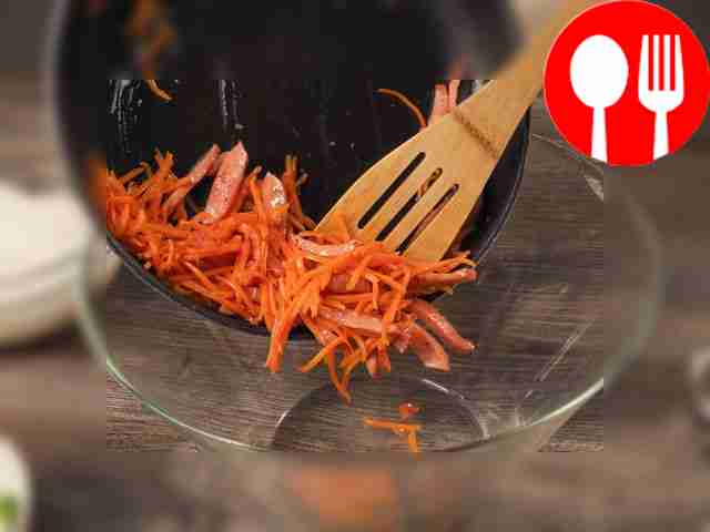 Grate the carrots and cucumber, cut the...