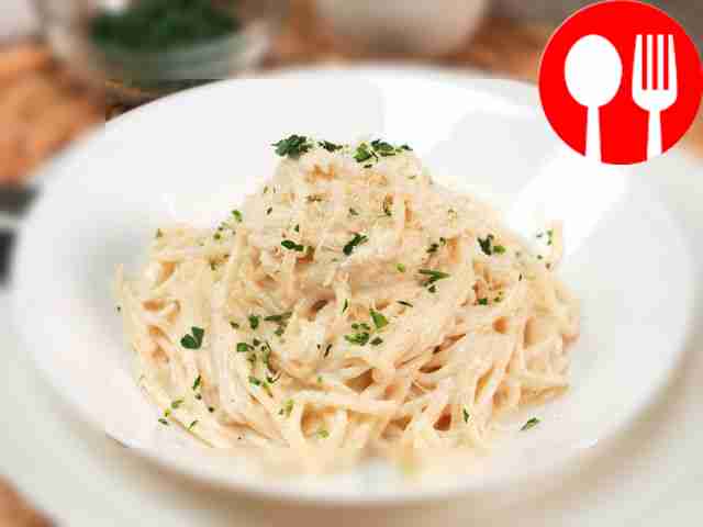 Place the pasta on plates and sprinkle with...