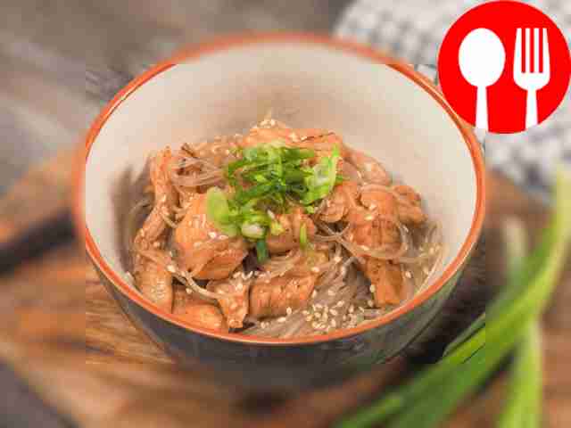 Фунчоза с курицей терияки