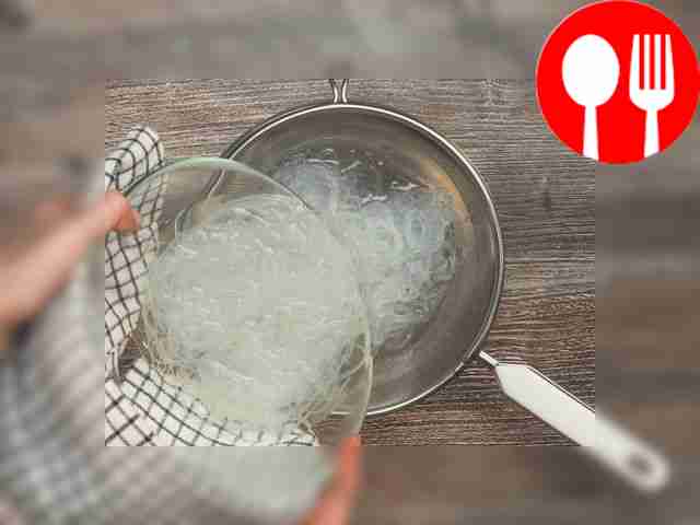 Prepare funchose. Place the required amount of...