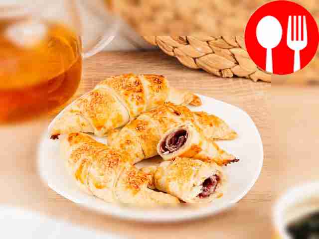 Croissants with blueberry jam
