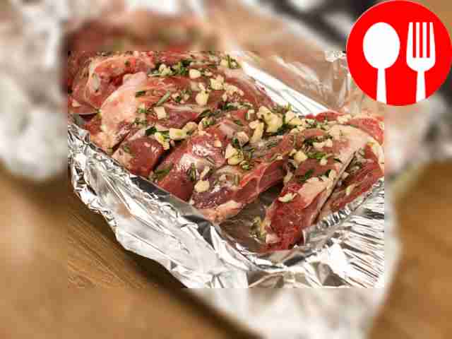 Wrap the lamb in foil and place in the...