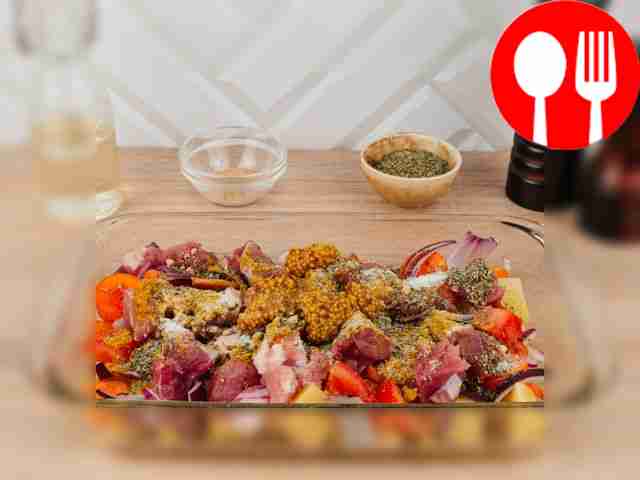 Add pork, onions and tomatoes to potatoes and...
