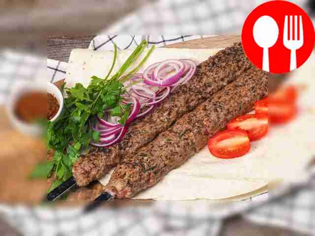Beef lula kebab with adjika