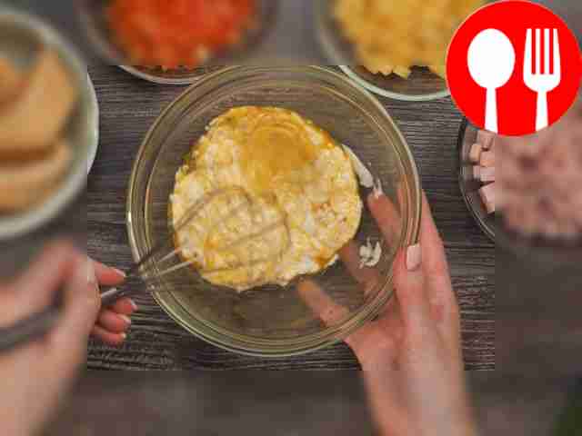 Using a whisk or blender, beat the egg with...