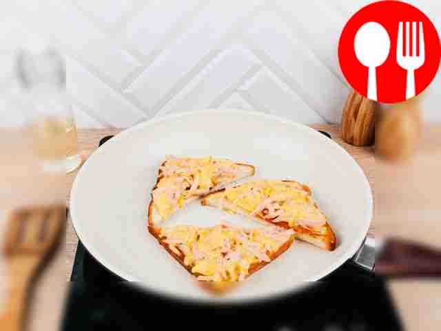 Spread the filling on the bread and heat in a...