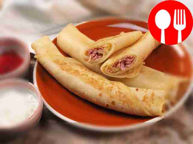 Блины с колбасой