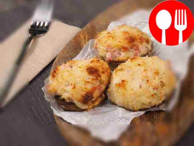 Шампиньоны, фаршированные ветчиной