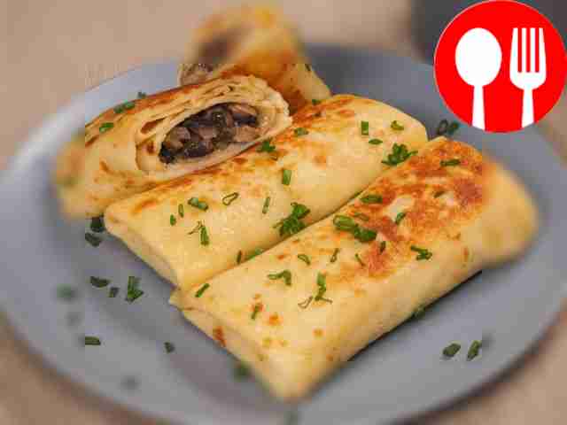 Блины, фаршированные грибами