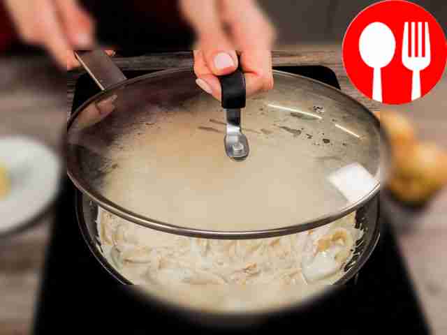 Prepare sour cream sauce. Cut the onion into...