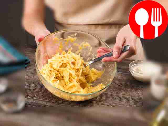 Add two eggs, cheese, onion, garlic, salt and...