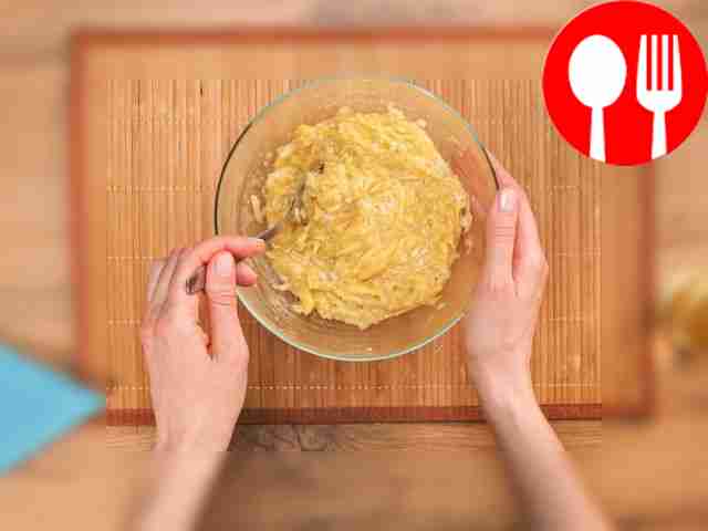 Finely chop the onion. Add it to the grated...